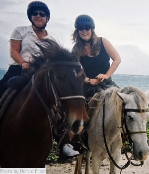Punta Cana Dominican Republic. Marcia and Jaimee on Horseback