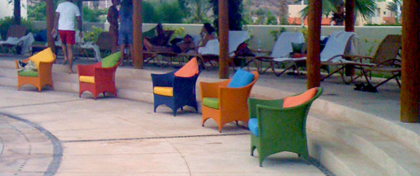 Pool Chairs at CostaBaja Resort in La Paz Mexico