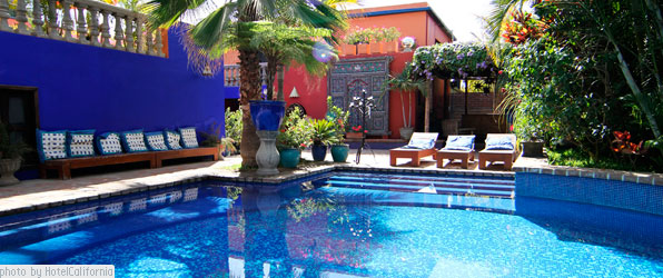 Poolside at  Hotel California. Todos Santos Mexico